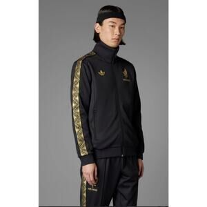 NEW ADIDAS ORIGINALS MEXICO Black Gold Track Jacket Size Medium
